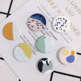 20pcs 25MM Round Colorful Resin Earring Charms Necklace Pendants