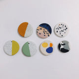 20pcs 25MM Round Colorful Resin Earring Charms Necklace Pendants