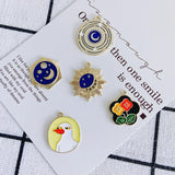 20pcs Duck Flower Star Moon Alloy Charms Earring Necklace Pendants