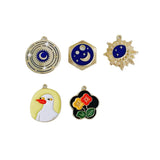 20pcs Duck Flower Star Moon Alloy Charms Earring Necklace Pendants