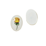 20pcs Rose Flower Resin Oval Cabochons Ornament Stickers