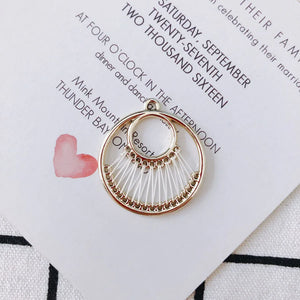 20pcs Crochet Style Circle Alloy Charms Earring Pendants