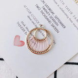 20pcs Crochet Style Circle Alloy Charms Earring Pendants