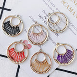 20pcs Crochet Style Circle Alloy Charms Earring Pendants