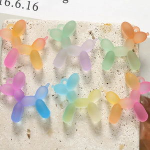 40pcs Rainbow Colors Rubber Jelly Resin Animal Charms Necklace Pendants