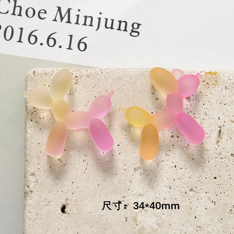 40pcs Rainbow Colors Rubber Jelly Resin Animal Charms Necklace Pendants