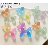 40pcs Rainbow Colors Rubber Jelly Resin Animal Charms Necklace Pendants