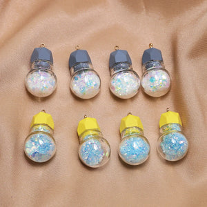 DIY Glitter Bottle Shape Necklace Pendants 20pcs