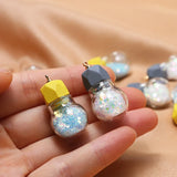 DIY Glitter Bottle Shape Necklace Pendants 20pcs