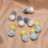 DIY Glitter Bottle Shape Necklace Pendants 20pcs