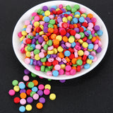 DIY Acrylic Blank Coin Round Spacers 4*7mm Solid Colors