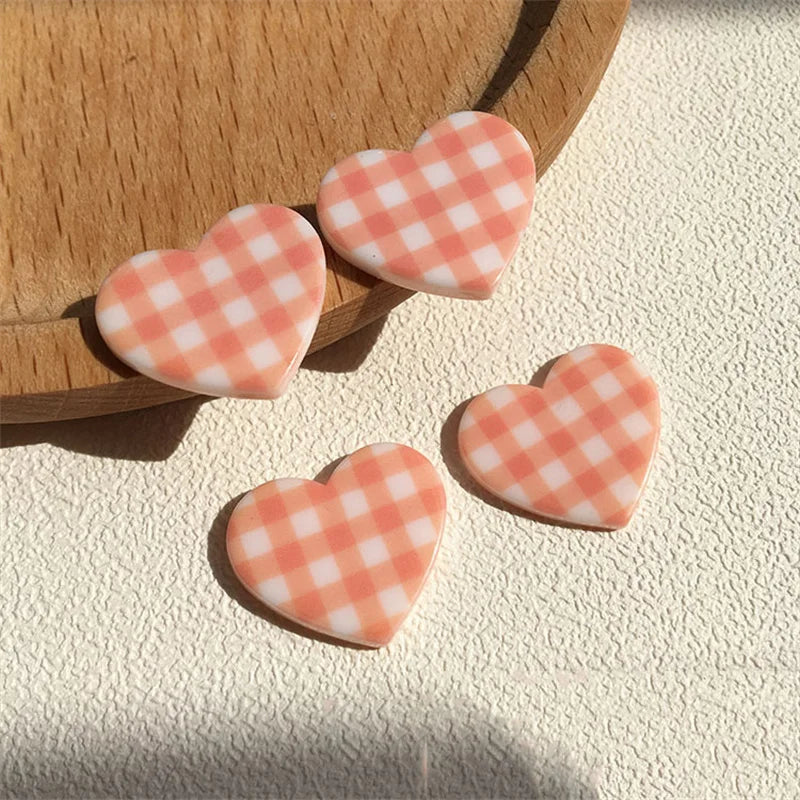 40pcs 19*22mm Resin Heart Charms for Earring Necklace Bracelet