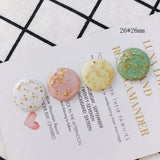 Colorful Glitter Resin Round Geometry Earring Charms Necklace Pendants