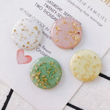 Colorful Glitter Resin Round Geometry Earring Charms Necklace Pendants