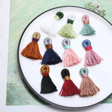 50pcs 12*38mm Cotton Thread Tassels Charms Earring Necklace Pendants