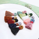 50pcs 12*38mm Cotton Thread Tassels Charms Earring Necklace Pendants