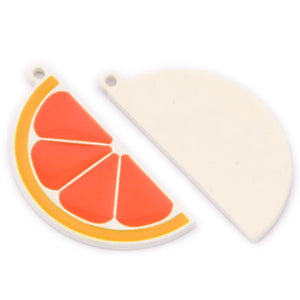 Enamel Alloy Orange Piece Shape Ornament Necklace Keyring Phone Chain Charms