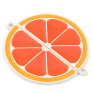 Enamel Alloy Orange Piece Shape Ornament Necklace Keyring Phone Chain Charms