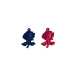 50pcs 24*16mm Rubber Enamel Alloy Rose Flower Pendant Charms