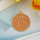 50pcs 28*25mm Sports Ball Charms Plated Zinc Alloy Earring Necklace Pendants