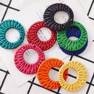 50pcs 47*47mm Hollow Out Circle Round Rattan Necklace Pendant Charms