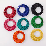 50pcs 47*47mm Hollow Out Circle Round Rattan Necklace Pendant Charms