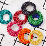 50pcs 47*47mm Hollow Out Circle Round Rattan Necklace Pendant Charms