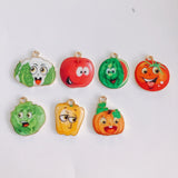 50pcs Colorful Enamel Fruit Vegetable Necklace Pendants Earring Charms