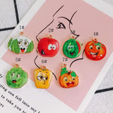 50pcs Colorful Enamel Fruit Vegetable Necklace Pendants Earring Charms