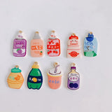 50pcs Drink Bottle Shape Enamel Charms Necklace Pendants