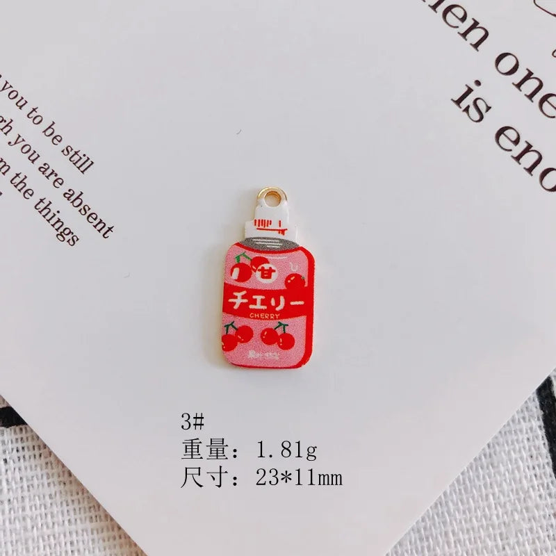 50pcs Drink Bottle Shape Enamel Charms Necklace Pendants