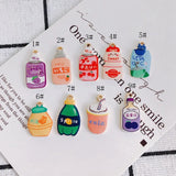 50pcs Drink Bottle Shape Enamel Charms Necklace Pendants