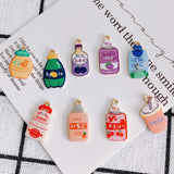 50pcs Drink Bottle Shape Enamel Charms Necklace Pendants