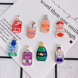 50pcs Drink Bottle Shape Enamel Charms Necklace Pendants