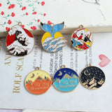 50pcs Jewelry Findings Tone Plated Round Fish Tail Earring Necklace Pendants