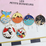 50pcs Jewelry Findings Tone Plated Round Fish Tail Earring Necklace Pendants