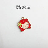 60pcs Colorful Enamel Alloy Girl Head Necklace Pendants Ornament Accessories