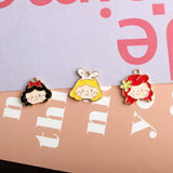 60pcs Colorful Enamel Alloy Girl Head Necklace Pendants Ornament Accessories