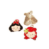 60pcs Colorful Enamel Alloy Girl Head Necklace Pendants Ornament Accessories