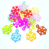 900pcs Acrylic Snowflake Necklace Pendants 20*28mm DIY Bracelet Charms Accessory