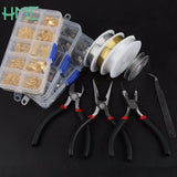 DIY Jewelry Findings Box Single Ring/Lobster Clasp Hook/Chain/Clip Buckle Kit