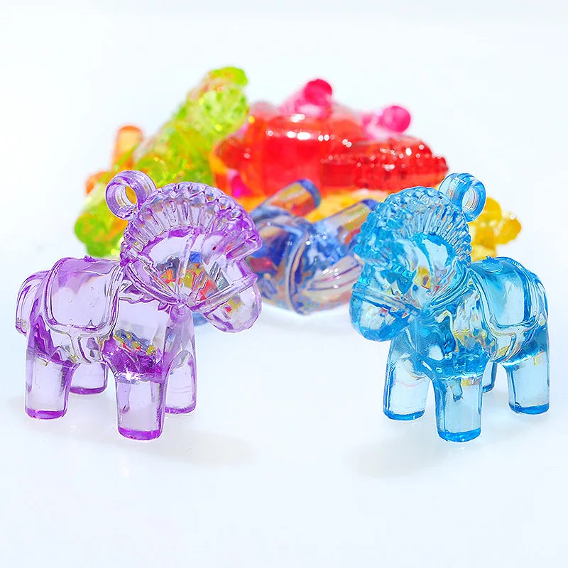 Colorful Acrylic Horse Shape Necklace Pendants 83pcs