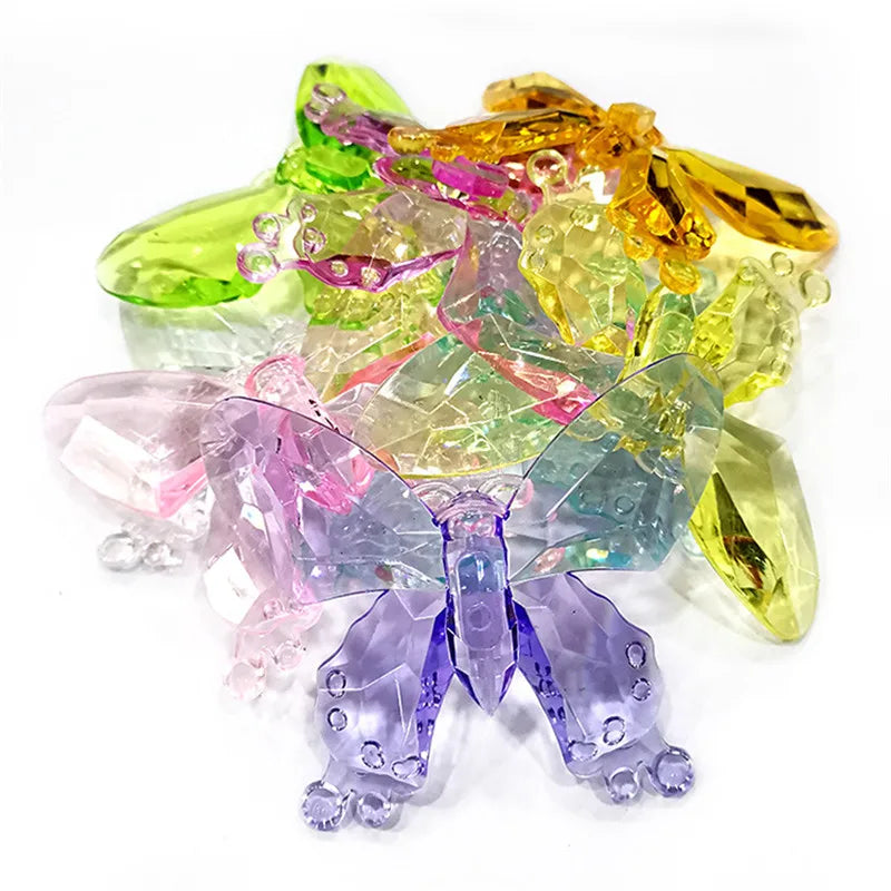 Crystal Acrylic Chunky Butterfly Necklace Pendant 50pcs