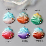 Resin Sea Shell Pearl Necklace Pendants 60pcs