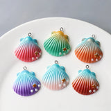 Resin Sea Shell Pearl Necklace Pendants 60pcs