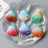 Resin Sea Shell Pearl Necklace Pendants 60pcs