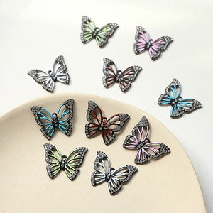Crystal Rhinestones Butterfly Charms 15pcs Earring Pendants 26*21mm