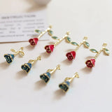 Enamel Alloy Rose Flower Charms 20pcs Tone Plated Drop Oil