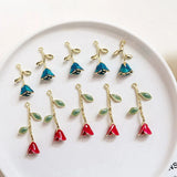 Enamel Alloy Rose Flower Charms 20pcs Tone Plated Drop Oil