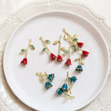 Enamel Alloy Rose Flower Charms 20pcs Tone Plated Drop Oil